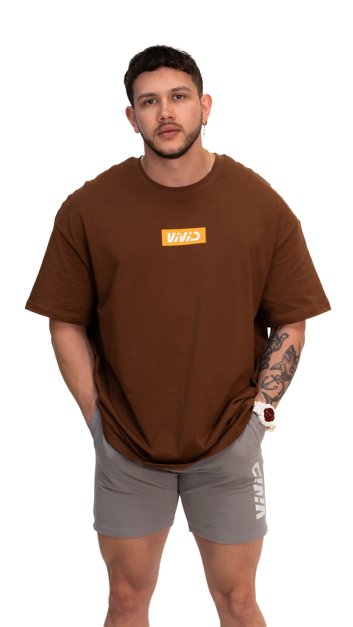 VIVID Oversize Box Tee - Unisex - Desert Brown