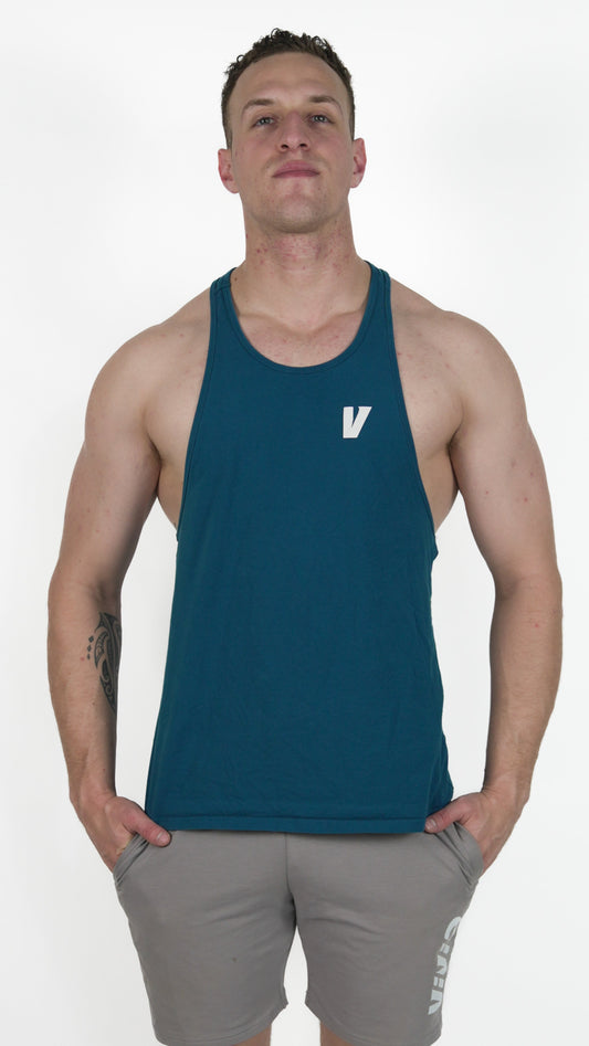 Y Back Singlet - Blue