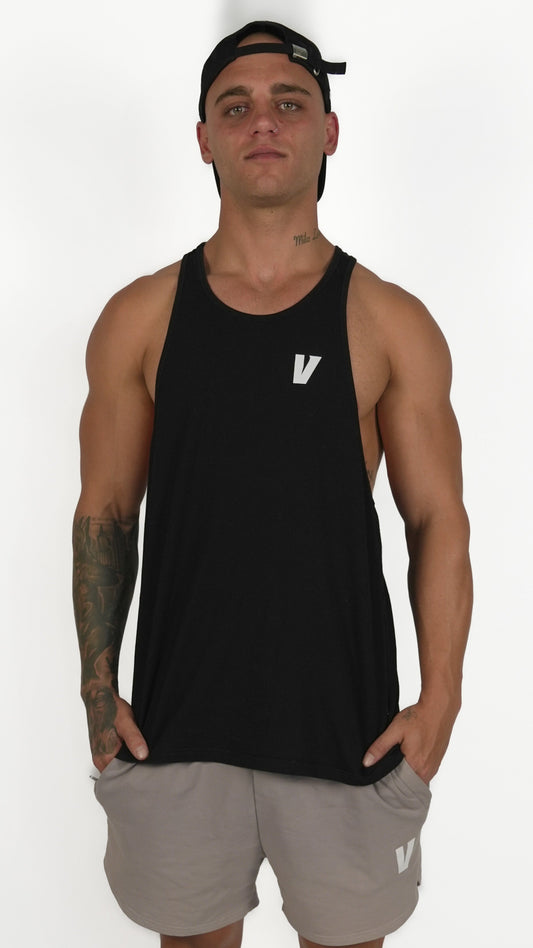 Y Back Singlet - Black