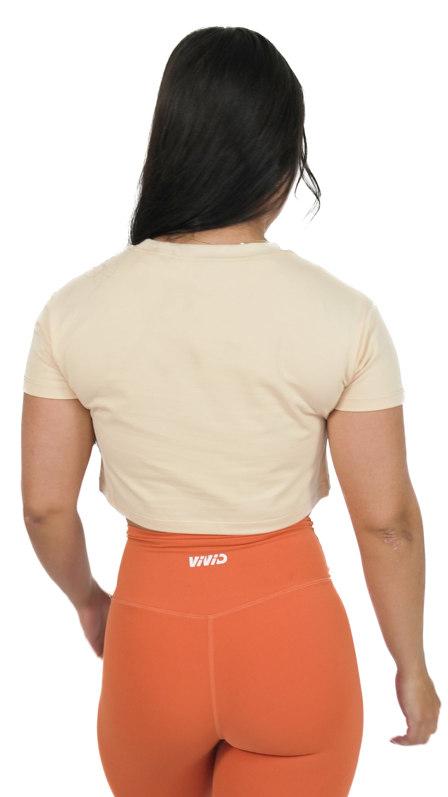 Boxed Crop Tee - Tan