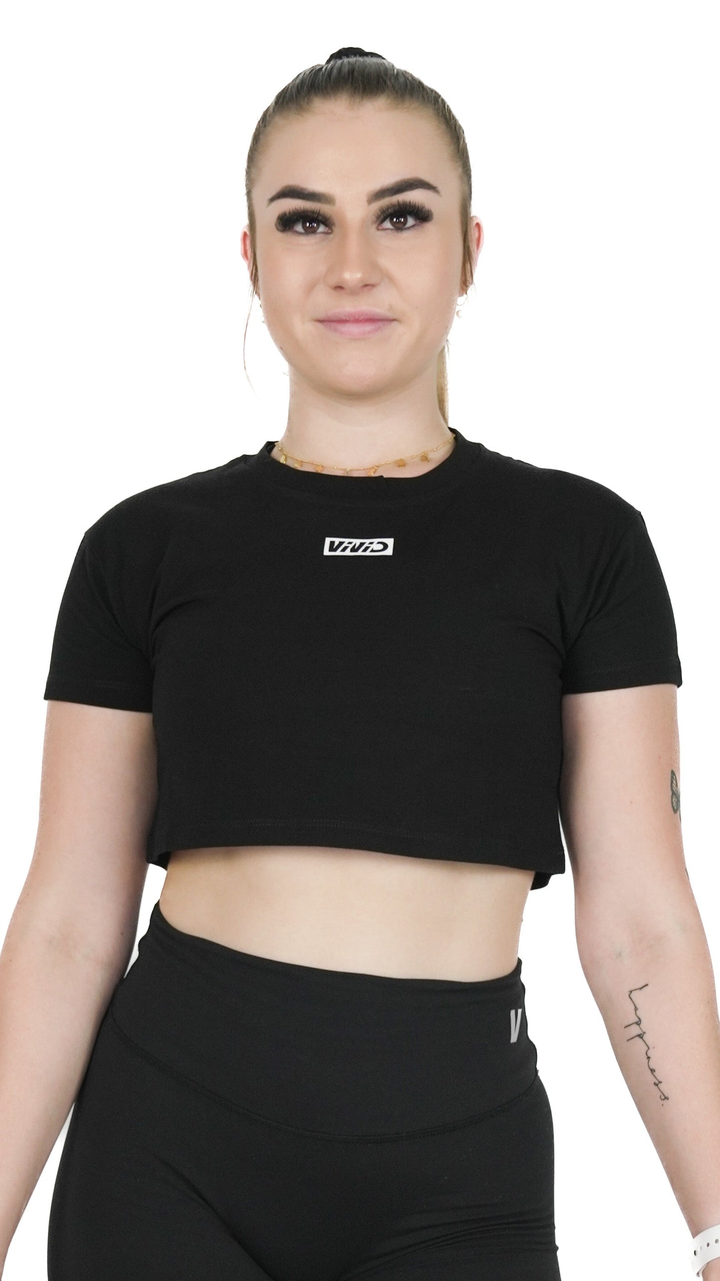 Boxed Crop Tee - Black
