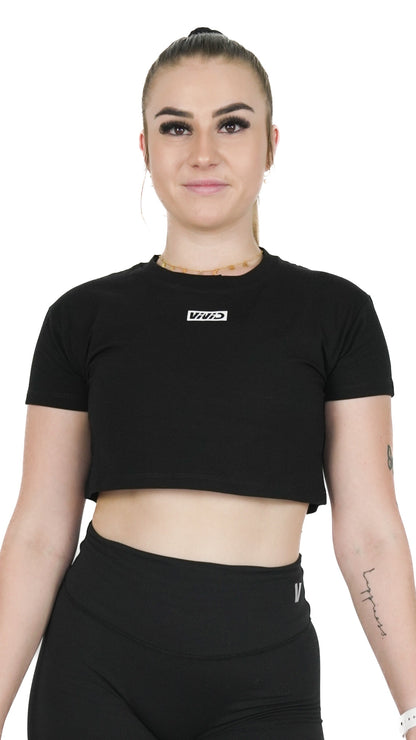 Boxed Crop Tee - Black