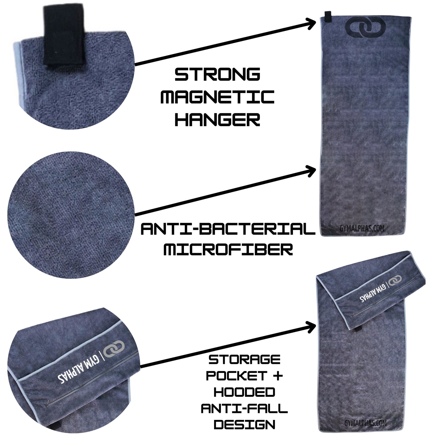 HOODED GYM TOWEL - GYM ALPHAS
