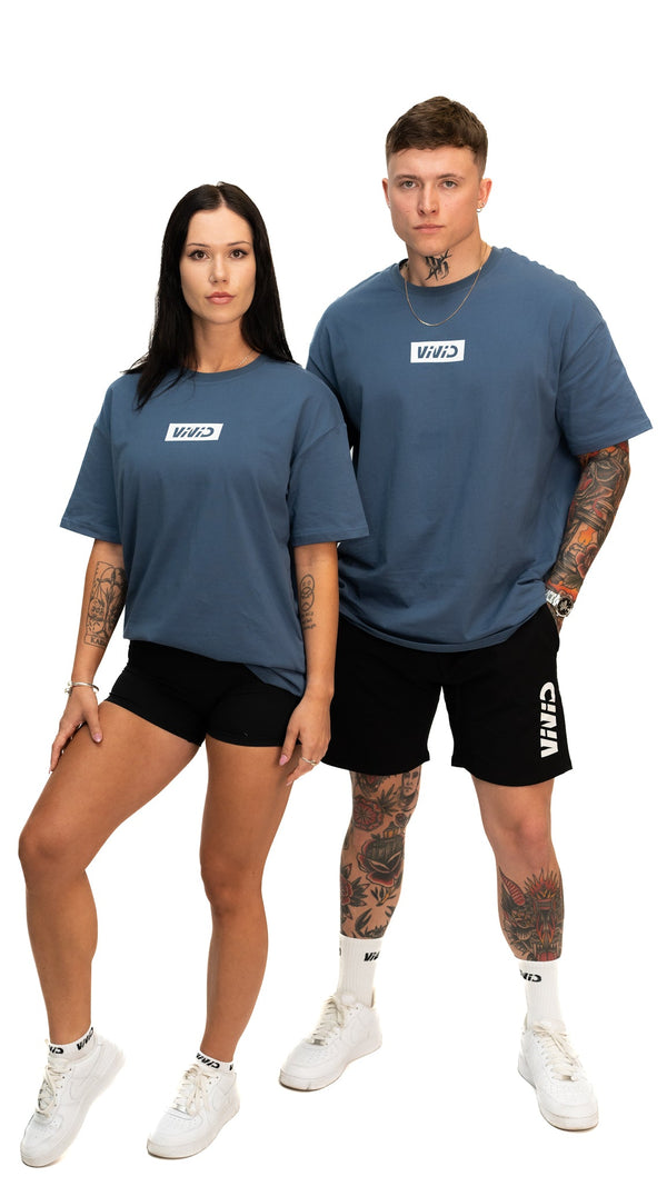 VIVID Oversize Box Tee - Unisex - Ocean Blue