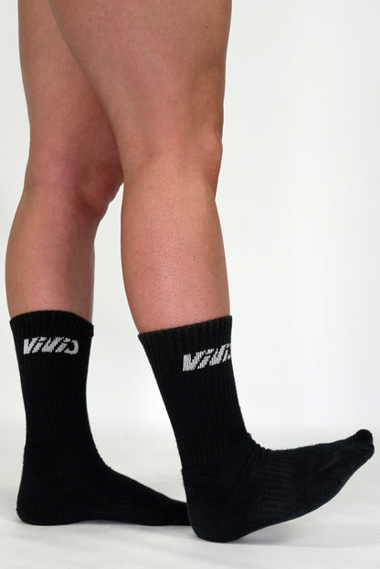 Black Cotton Crew Socks - 3Pk - Unisex