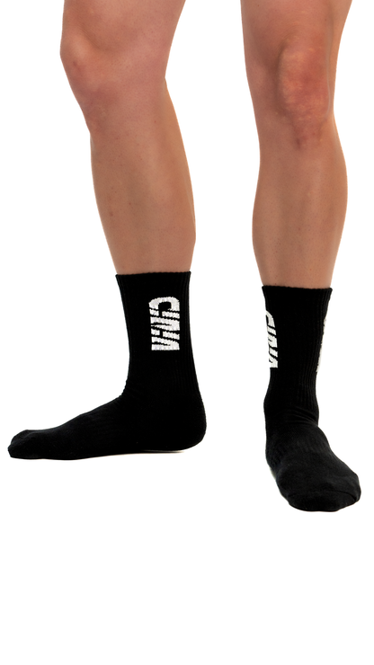 Black Cotton Crew Sock V2 - 3Pk - Unisex